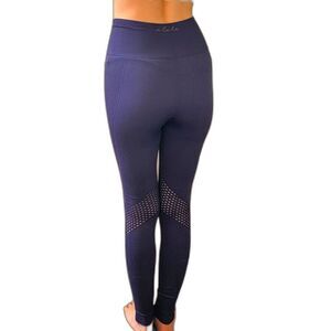 Alala Womens Purple Eggplant Yoga Barre Pants Size Unknown Cutout Details Full